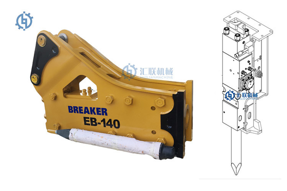 EB140 Top Side Type Rock Hydraulic Breaker Hammer 25t Przystawka do koparki SB81