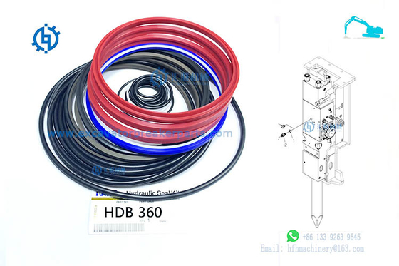 Zestaw uszczelek hydraulicznych młota hydraulicznego Hyundai 360 HDB360 Części uszczelnienia młota udarowego